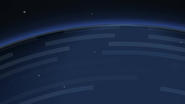 Animation of a satellite in orbit detecting a kinetic threat from space debris and engaging in an evasive maneuver to avoid a collision above Earth
