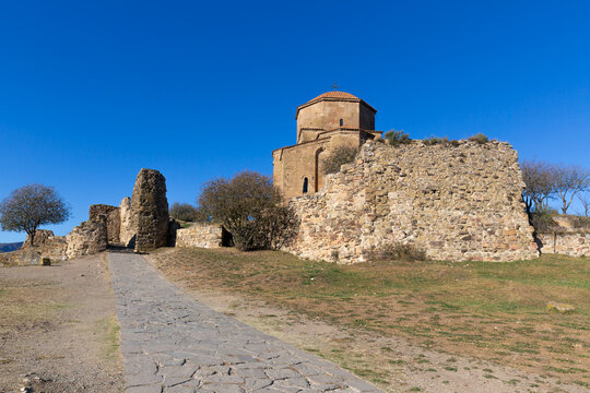 Jvari is an ancient monastery and church near town of Mtskheta in Georgia
