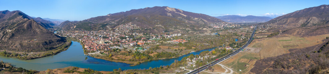 The confluence of the Kura and Aragvi rivers in Georgia, near the city Mtskheta © Pavel