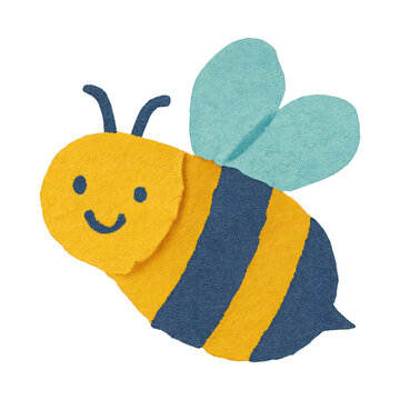 PNG Cute textured bee illustration