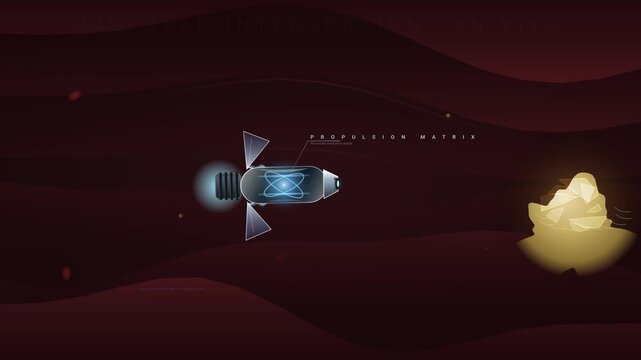 Futuristic medical animation of a nanobot traveling through a blood vessel in vivo, firing a targeted laser beam to dissolve calcified arterial plaque and lipids in a vascular intervention procedure