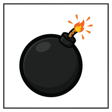 bomb with burning fuse