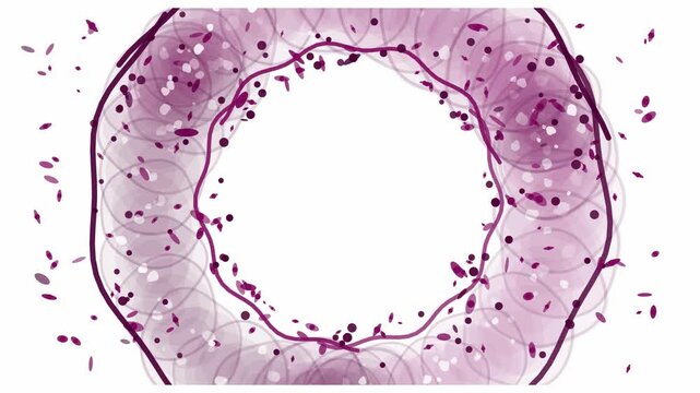 Hand crafted animated watercolor layers overlap in violet and blue on a clean light background. Seamless looping 4K motion graphics video with free space for text, ideal for branding, social media con