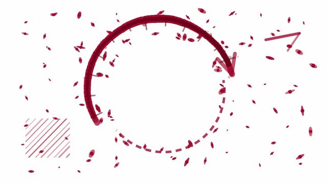Hand crafted animated hand drawn arrow in coral and magenta on a clean light background. Seamless looping 4K motion graphics video with free space for text, ideal for branding, social media content an