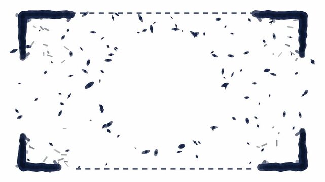 Hand crafted animated sketch bracket mark in blue and cyan on a clean light background. Seamless looping 4K motion graphics video with free space for text, ideal for branding, social media content and