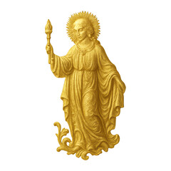 Obraz premium PNG Golden angelic figure sculpture