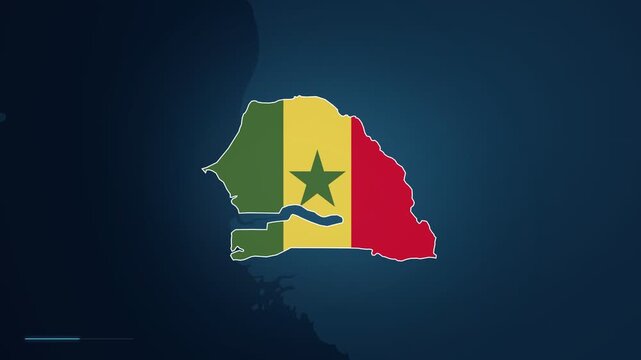 Interactive Digital Navigation Display Showing Location Pins And Coordinates For Dakar In Senegal.