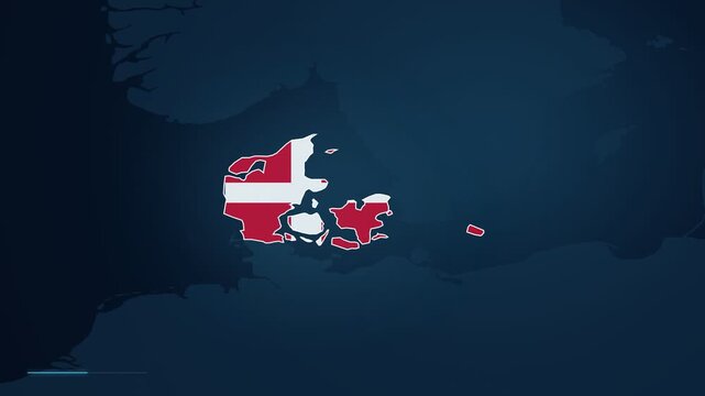 Minimal Dark UI Screen Highlighting Map Pin And Coordinates For Copenhagen City In Denmark.