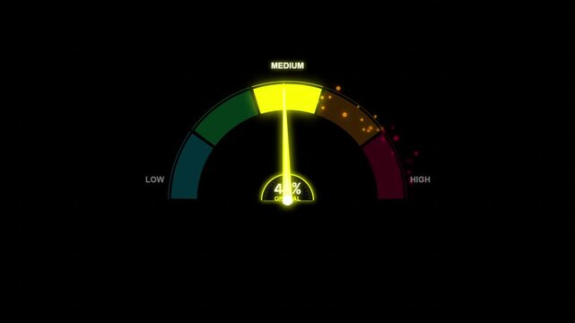 Neon Gauge Meter Dashboard UI Element for Data Visualization
