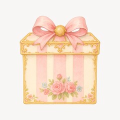 Fototapeta premium Elegant floral gift box illustration.