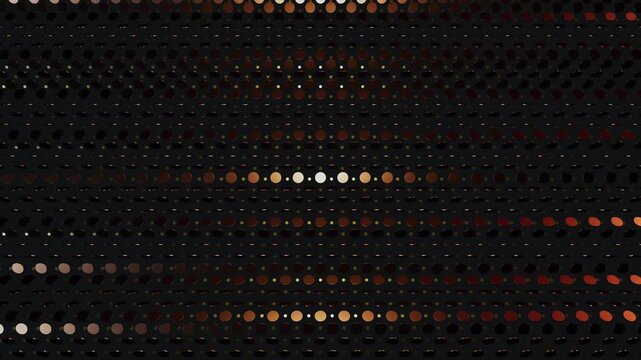 Abstract metallic grid background with waving perforated dots loop