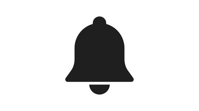 A black bell shape stands out as a simple silhouette