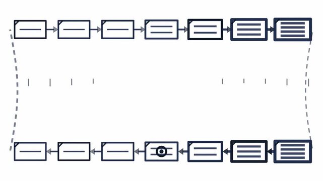 Hand crafted animated step blocks sequence in soft monochrome on a clean light background. Seamless looping 4K motion graphics video with free space for text, ideal for branding, social media content 