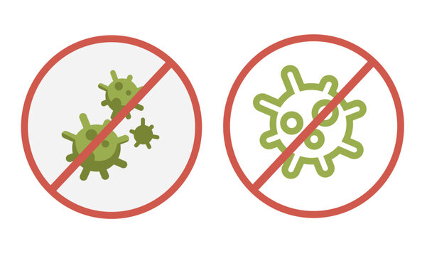 Stop Germs and Bacteria Symbols