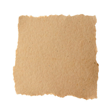 isolated torn brown kraft paper sheet for design mockup