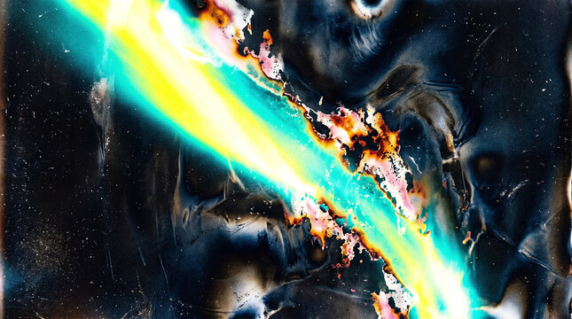 Abstract Cinematic Film Light Leak Overlay With Luminous Energy