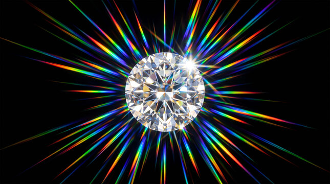 Diamond Faceting Refracted Light Abstract Sparkling Background Visual Effect