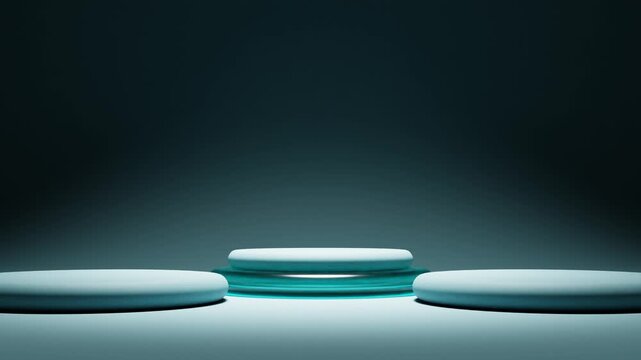 3d rendering animation of elegant podium platform for product showcase and advertising