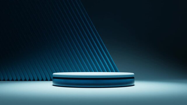 3d rendering animation of modern minimalist podium presentation platform for product advertising