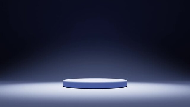 3d rendering animation of minimalist podium presentation platform for product advertising
