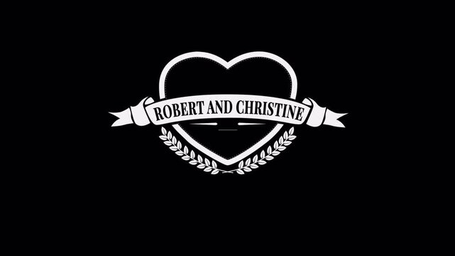 Elegant Heart Logo Animation with Ribbon and Laurel Wreath.