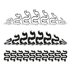 Obraz premium Snake dragon reptile vector set features dangerous wild animal sign. It represents creative tribal tattoo logo