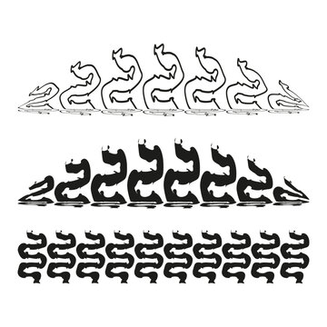 Snake dragon reptile vector set features dangerous wild animal sign. It represents creative tribal tattoo logo