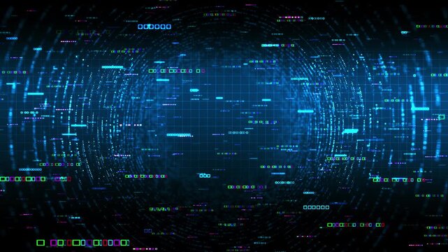 Futuristic digital globe data rings, code grid interface. global networks, big data, artificial intelligence, cybersecurity, cloud computing, internet infrastructure, analytics, tech presentations.