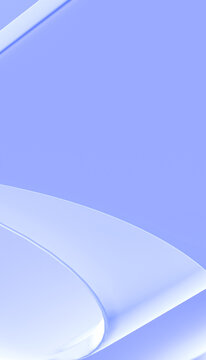 Abstract digital render background with smooth curved blue shapes