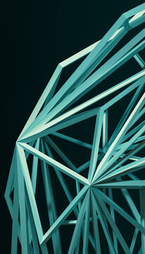 Abstract green geometric 3d polygonal structure design