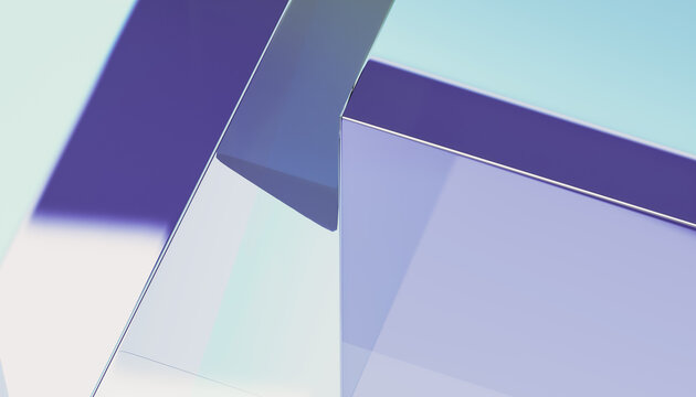 Abstract digital background with translucent blue and purple geometric