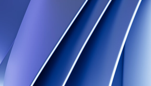 Abstract blue gradient digital render with smooth curved shapes
