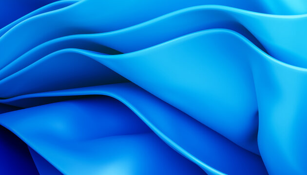 Blue abstract smooth curved folds background design
