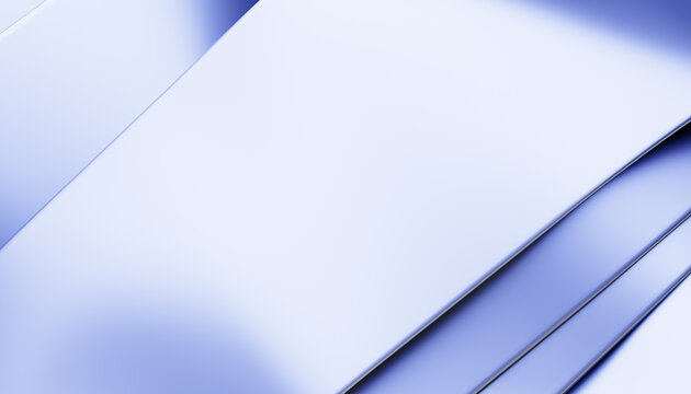 Abstract blue digital render with smooth curved glossy surfaces