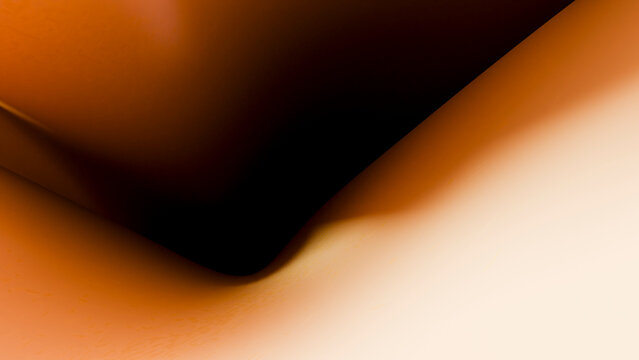 Smooth flowing abstract curves with orange and black gradients