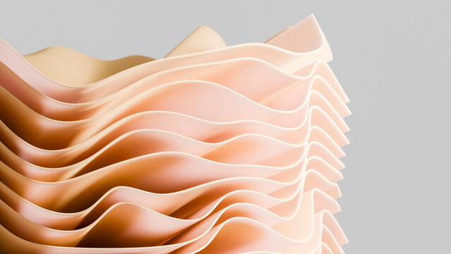 Layered peach abstract shapes with smooth curves and flowing design