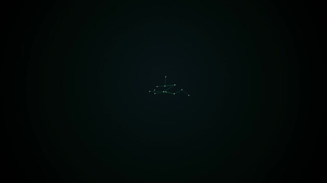 Minimalist constellation pattern of glowing dots connected by thin lines