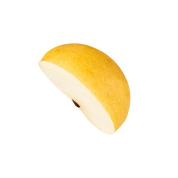Asian Pear sliced cutout, full depth of field.