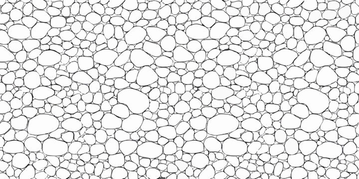 Seamless pebble texture displays irregular stone shapes against a white background creating a natural pattern pebbles stones cobblestone rock textures whitebackground whitewall organic