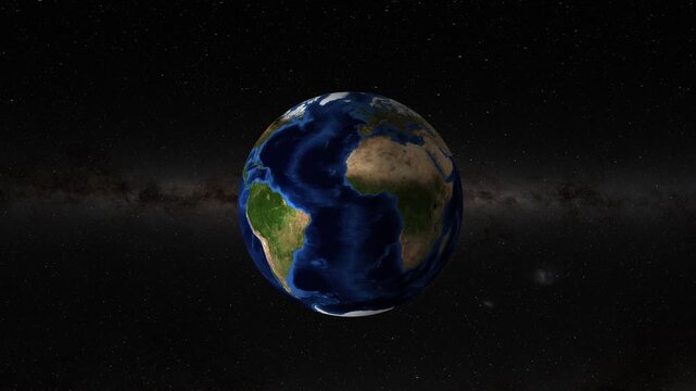 Earth zoom animation from space to Haiti island highlighting territory boundaries.