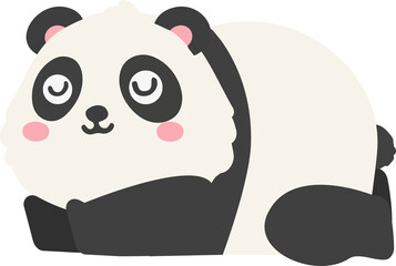 Cute panda bear lying down for resting and sleep © focus_bell