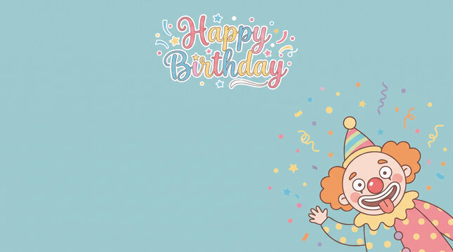 Happy birthday clown banner background