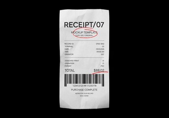 Deep Crumpled Receipt Mockup For Branding And Merchandise Design