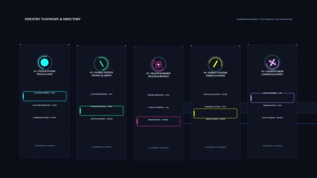 Futuristic UI interface with glowing icons and data visualization, digital technology concept, blue and purple gradients