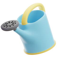 3D Watering Can Icon   Vibrant Blue & Yellow Garden Tool for Plant Care, Greenhouse & Home Gardening   Animated Asset © Krematika