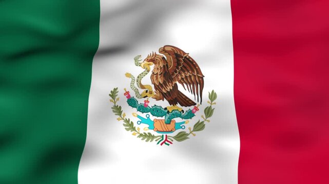 Mexico Flag Waving in the Wind &ndash; Animated Flag for Travel Vlogs, Intro and Video