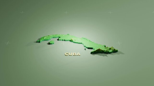 Detailed 3D Terrain and Elevation Map of Cuba