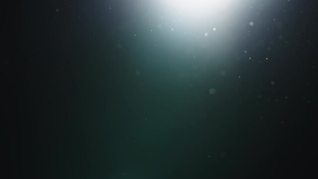 Slow motion of dust particles floating mid air over dark background with some lens flare