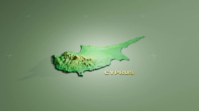 Detailed 3D Terrain and Elevation Map of Cyprus