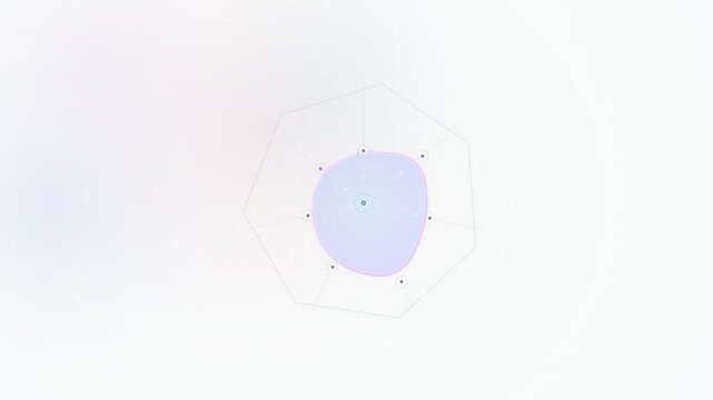 Animated business skill matrix presentation displaying core competencies and leadership modules on a minimalist radar chart for corporate training and employee development data visualization